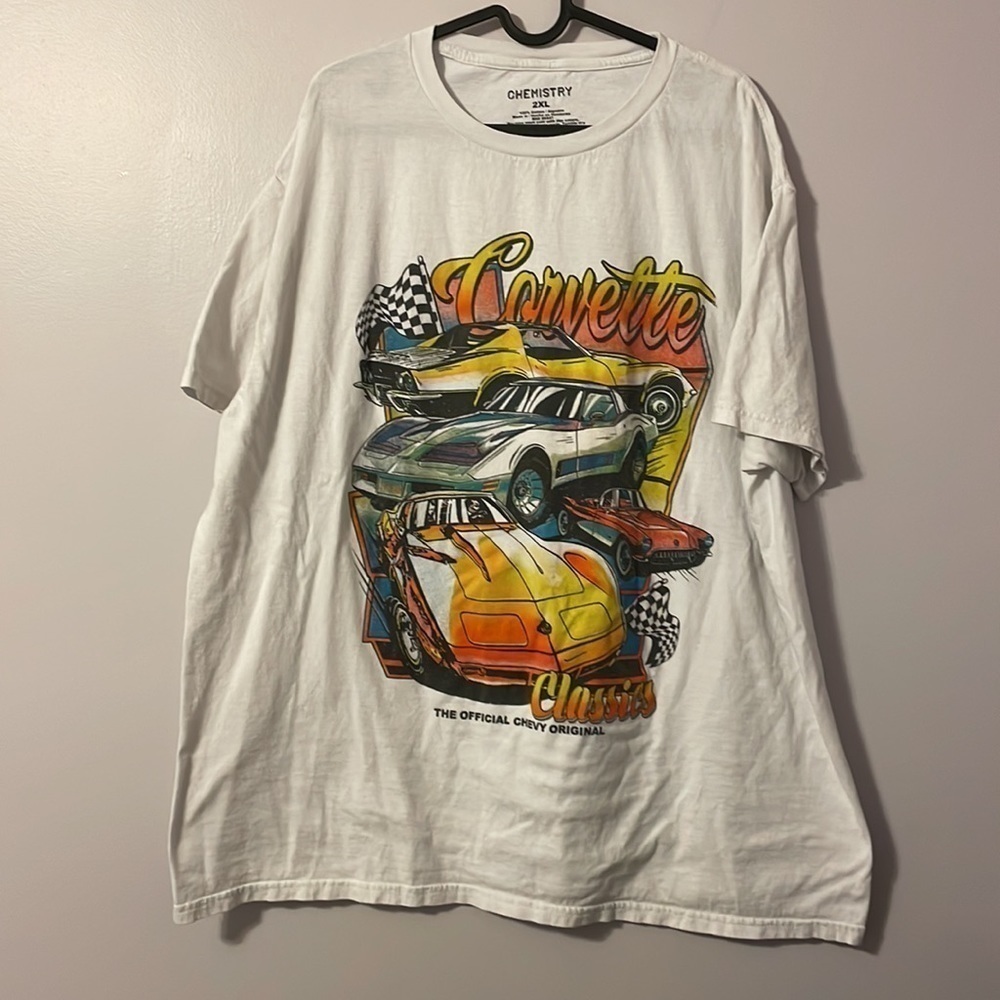 Chemistry White Corvette Classics Chevy Originals Graphic T-shirt size 2XL